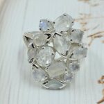 Rainbow Moonstone 925 Sterling Silver Ring (REXT6-133)