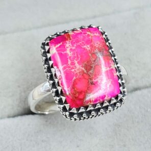 Sea Sediment Jasper Size US 10 925 Sterling Silver Ring (REXT114-65)