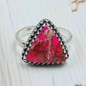 Sea Sediment Jasper Size US 8 925 Sterling Silver Ring (REXT114-68)