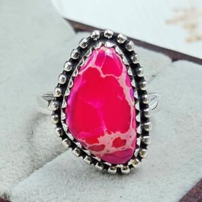 Sea Sediment Jasper Size US 6 925 Sterling Silver Ring (REXT114-69)