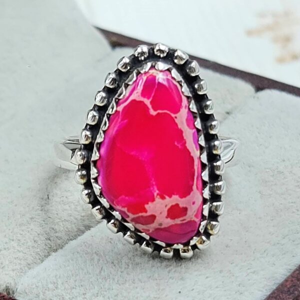Sea Sediment Jasper Size US 6 925 Sterling Silver Ring (REXT114-69)