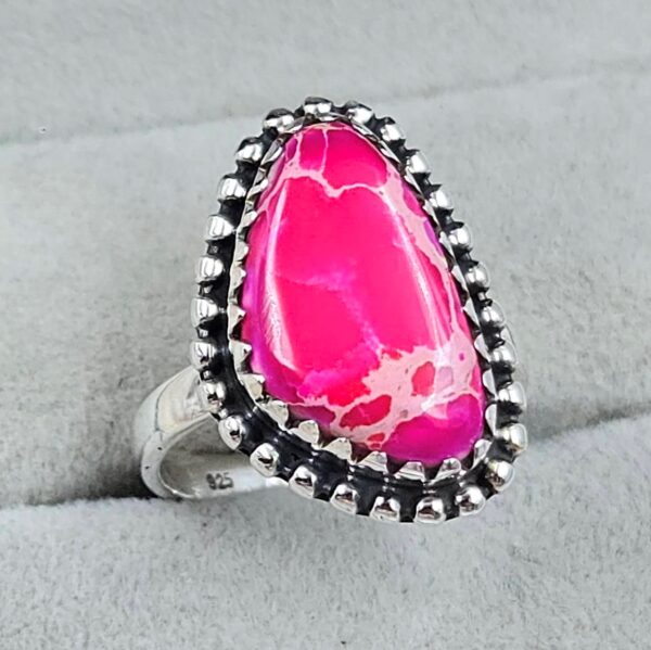 Sea Sediment Jasper Size US 6 925 Sterling Silver Ring (REXT114-69) - Image 2