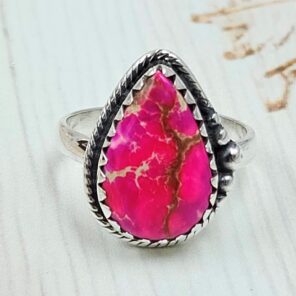 Sea Sediment Jasper Size US 7 925 Sterling Silver Ring (REXT114-70)