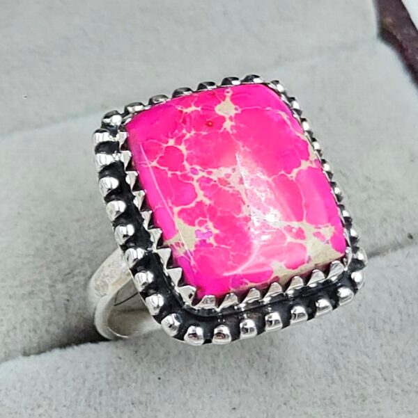 Sea Sediment Jasper Size US 6 925 Sterling Silver Ring (REXT114-77) - Image 2
