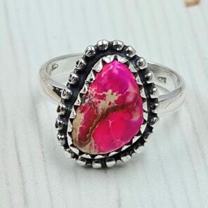 Sea Sediment Jasper Size US 6 925 Sterling Silver Ring (REXT114-79)