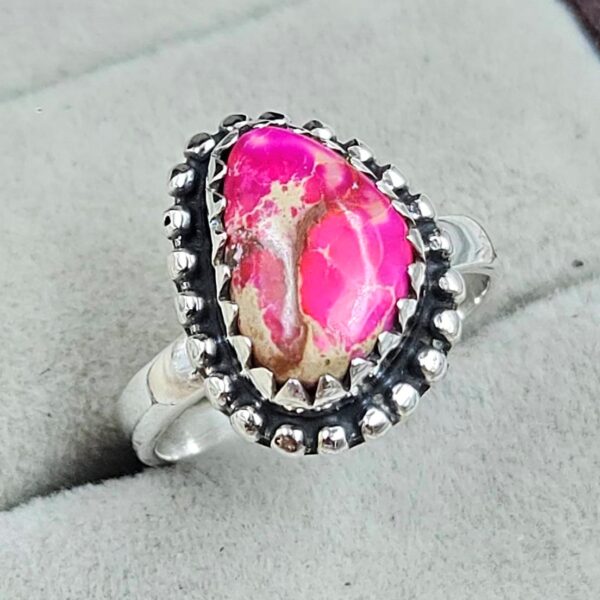 Sea Sediment Jasper Size US 6 925 Sterling Silver Ring (REXT114-79) - Image 2