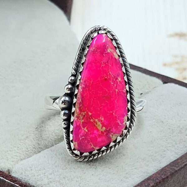 Sea Sediment Jasper Size US 7 925 Sterling Silver Ring (REXT114-80)