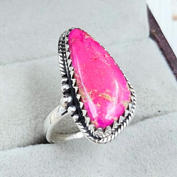 Sea Sediment Jasper Size US 7 925 Sterling Silver Ring (REXT114-80) - Image 2