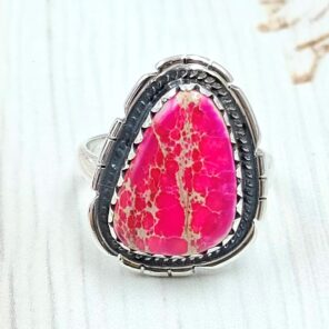 Sea Sediment Jasper Size US 6 925 Sterling Silver Ring (REXT114-81)