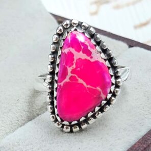 Sea Sediment Jasper Size US 7 925 Sterling Silver Ring (REXT114-82)