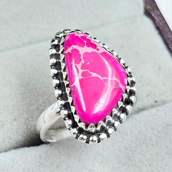 Sea Sediment Jasper Size US 7 925 Sterling Silver Ring (REXT114-82) - Image 2