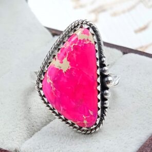 Sea Sediment Jasper Size US 7 925 Sterling Silver Ring (REXT114-83)