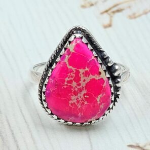 Sea Sediment Jasper Size US 9 925 Sterling Silver Ring (REXT114-86)