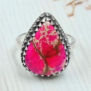 Sea Sediment Jasper Size US 6 925 Sterling Silver Ring (REXT114-87)