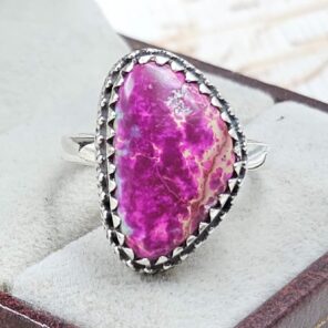 Sea Sediment Jasper Size US 9 925 Sterling Silver Ring (REXT114-94)