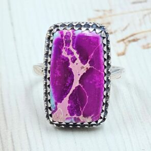 Sea Sediment Jasper Size US 10 925 Sterling Silver Ring (REXT114-98)