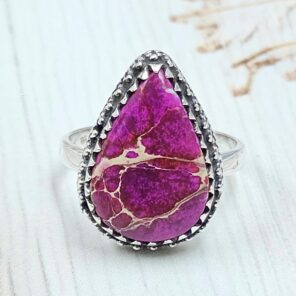 Sea Sediment Jasper Size US 8 925 Sterling Silver Ring (REXT114-100)
