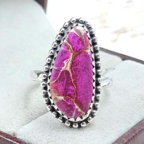 Sea Sediment Jasper Size US 8 925 Sterling Silver Ring (REXT114-101)