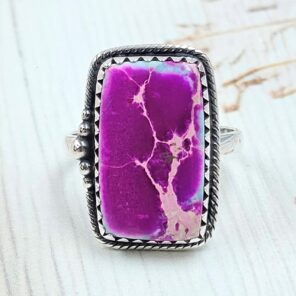 Sea Sediment Jasper Size US 10 925 Sterling Silver Ring (REXT114-105)