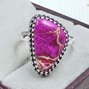 Sea Sediment Jasper Size US 10 925 Sterling Silver Ring (REXT114-106)