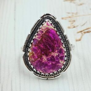 Sea Sediment Jasper Size US 9 925 Sterling Silver Ring (REXT114-107)