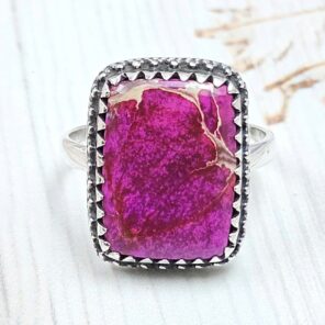 Sea Sediment Jasper Size US 9 925 Sterling Silver Ring (REXT114-108)