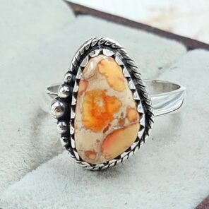 Sea Sediment Jasper Size US 6 925 Sterling Silver Ring (REXT114-110)