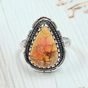 Sea Sediment Jasper Size US 6 925 Sterling Silver Ring (REXT114-113)
