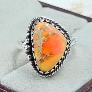 Sea Sediment Jasper Size US 6 925 Sterling Silver Ring (REXT114-115)