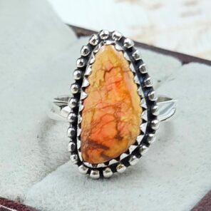 Sea Sediment Jasper Size US 6 925 Sterling Silver Ring (REXT114-118)