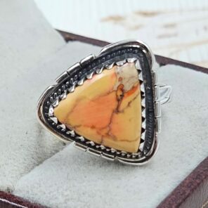 Sea Sediment Jasper Size US 8 925 Sterling Silver Ring (REXT114-119)