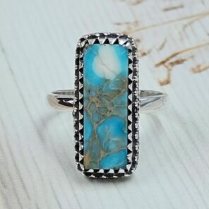 Sea Sediment Jasper Size US 8 925 Sterling Silver Ring (REXT114-5)