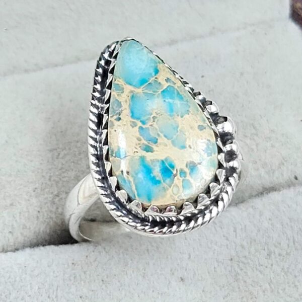 Sea Sediment Jasper Size US 6 925 Sterling Silver Ring (REXT114-11) - Image 2