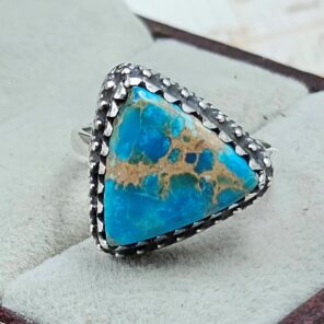 Sea Sediment Jasper Size US 6 925 Sterling Silver Ring (REXT114-12)