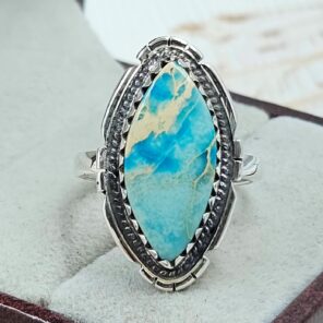 Sea Sediment Jasper Size US 7 925 Sterling Silver Ring (REXT114-22)