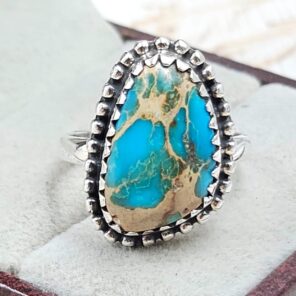 Sea Sediment Jasper Size US 7 925 Sterling Silver Ring (REXT114-31)