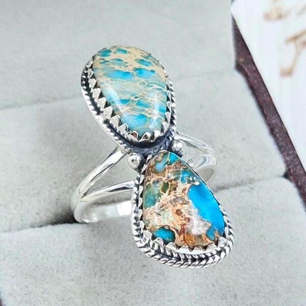 Sea Sediment Jasper Size US 8 925 Sterling Silver Ring (REXT114-32) - Image 2