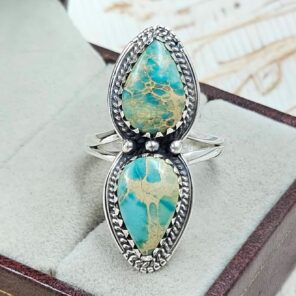 Sea Sediment Jasper Size US 9 925 Sterling Silver Ring (REXT114-58)