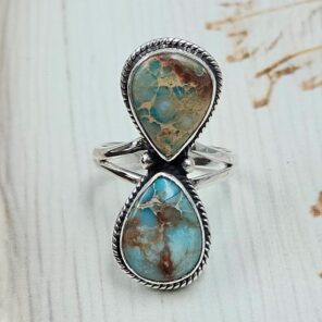 Sea Sediment Jasper Size US 6 925 Sterling Silver Ring (REXT114-59)