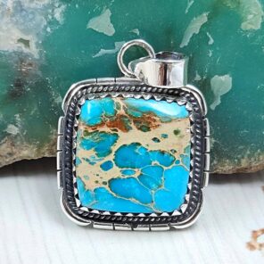 Sea Sediment Jasper 1" 925 Sterling Silver Pendant (RS55-172)