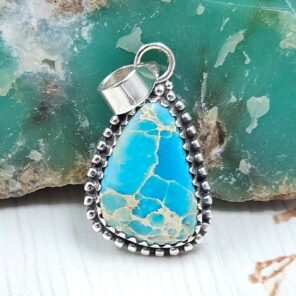 Sea Sediment Jasper 1" 925 Sterling Silver Pendant (RS55-189)