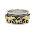 Two Tone Fidget Spinner Meditation 925 Sterling Silver Ring (REXT111-5)