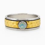 Ethiopian Opal Two Tone Spinner Meditation Ring (REXT112-5)