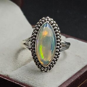 Ethiopian Opal Size US 10 925 Sterling Silver Ring (RS105-706)
