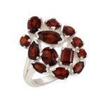 Garnet 925 Sterling Silver Ring (REXT6-79)