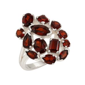 Garnet 925 Sterling Silver Ring (REXT6-79)