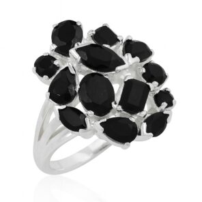 Black Onyx 925 Sterling Silver Ring (REXT6-80)