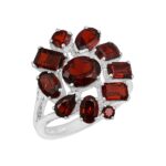 Garnet 925 Sterling Silver Ring (REXT6-91)