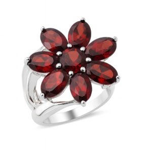 Garnet 925 Sterling Silver Ring (REXT6-122)
