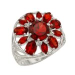 Garnet 925 Sterling Silver Ring (REXT6-100)